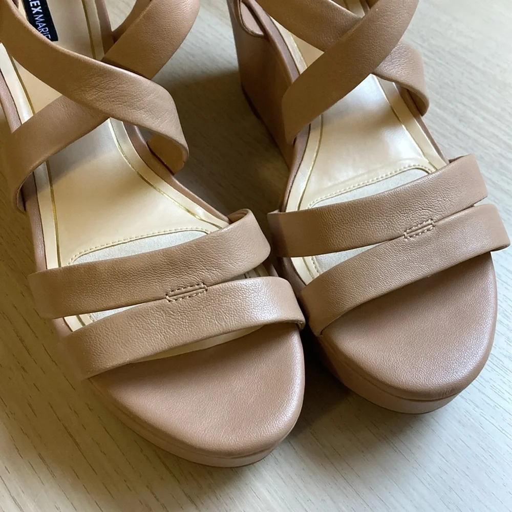 Alex Marie Tan Block Heel Sandals, Wedges Size 9 women’s